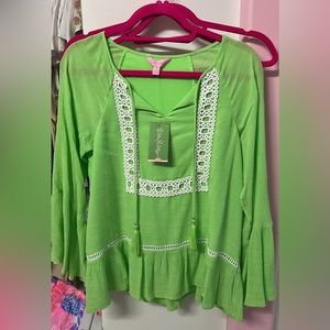 Lilly Pulitzer Amisa top in Mermaid 🧜‍♀️ Green XS nwt